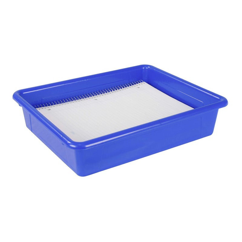 Storex Letter Size Flat Storage Tray â€“ Organizer Bin for Classroom, Office and Home, Blue, 5-Pack (62517U05C) - Image 5